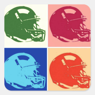 Four Colour Pop Art Football Helmet Sticker