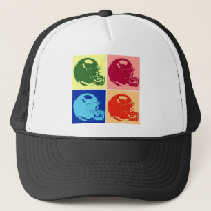 Four Colour Pop Art Football Helmet Trucker Hat