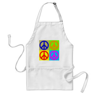 Four Colour Pop Art Peace Sign Standard Apron