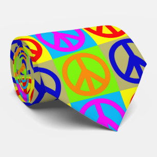 Four Colour Pop Art Peace Sign Tie