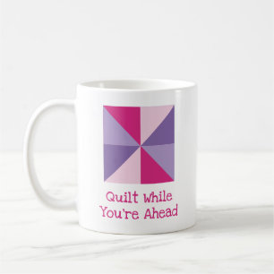 Four Colour Quilting Pun Pinwheel Quilt Block Coffee Mug