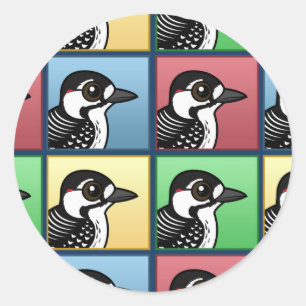 Four Colour Red-cockaded Woodpecker Classic Round Sticker