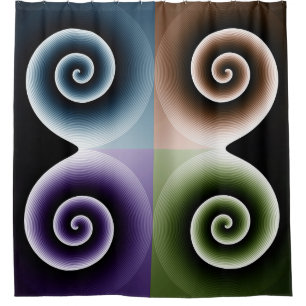 Four Colour Spiral Art Shower Curtain