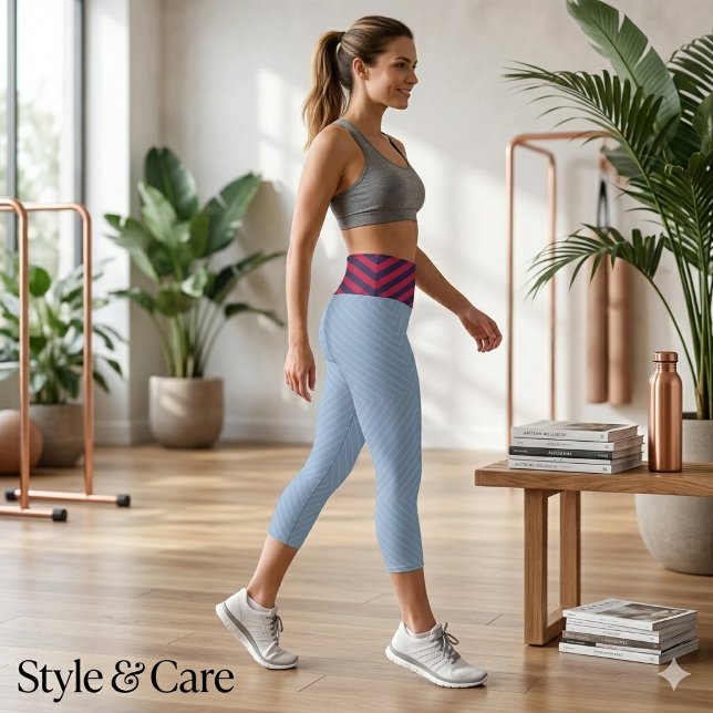 Four Colour Striped Capri Leggings (Four Color Striped Capri Leggings)