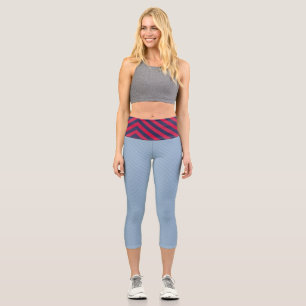 Four Colour Striped Capri Leggings