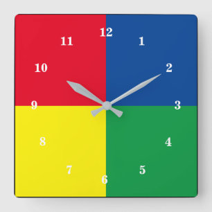 Four Colour Wall Clock - Choose Colours