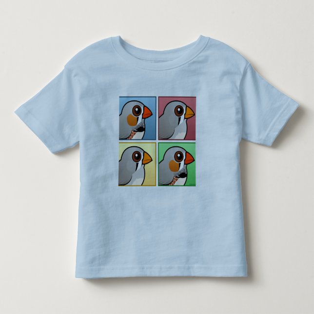 Four Colour Zebra Finch Toddler T-Shirt (Front)
