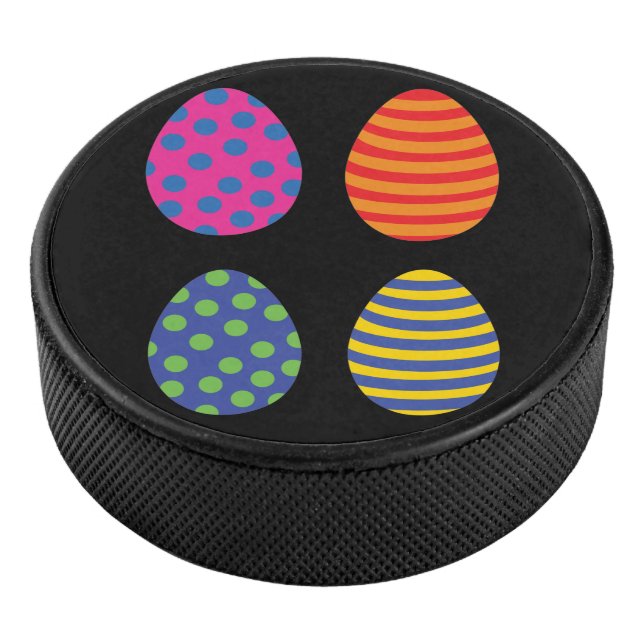 Four Coloured Easter Eggs Hockey Puck (3/4)
