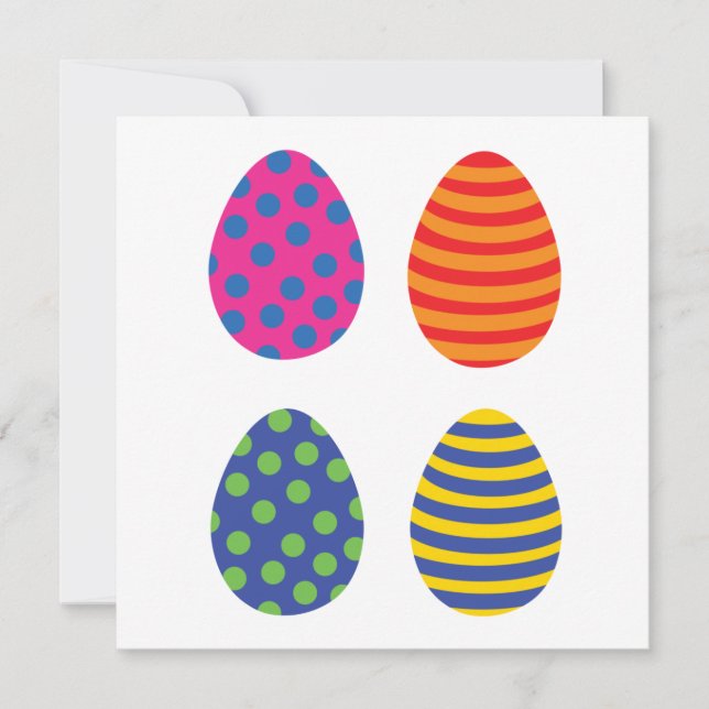 Four Colourful Easter Eggs Card (Front)
