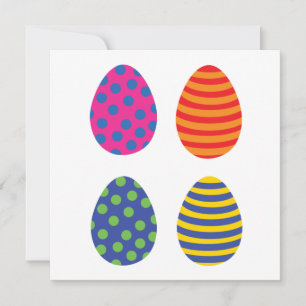 Four Colourful Easter Eggs Card