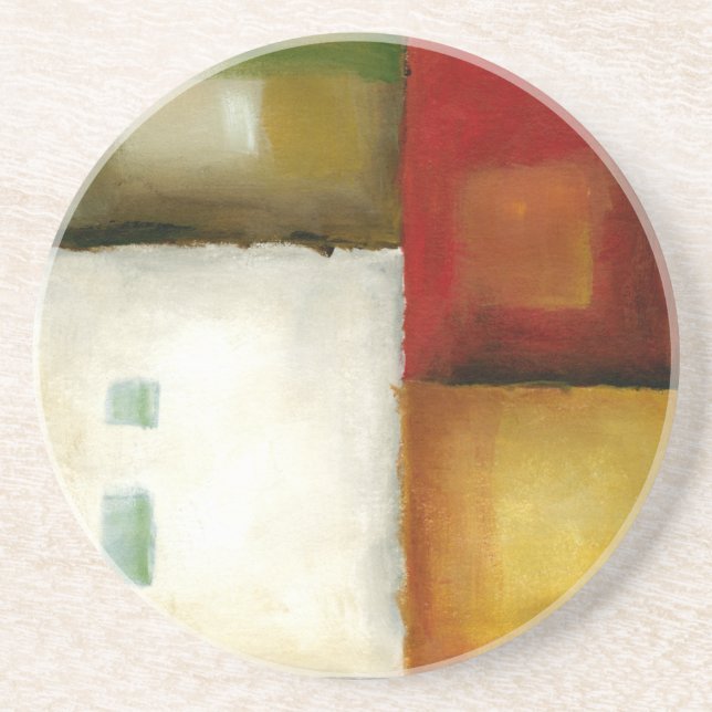 Four Colourful Rectangles by Chariklia Zarris Coaster (Front)