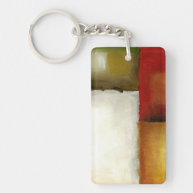 Four Colourful Rectangles by Chariklia Zarris Key Ring (Front)