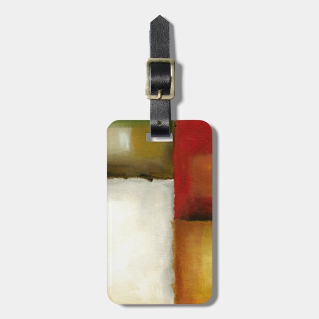 Four Colourful Rectangles by Chariklia Zarris Luggage Tag (Front Vertical)
