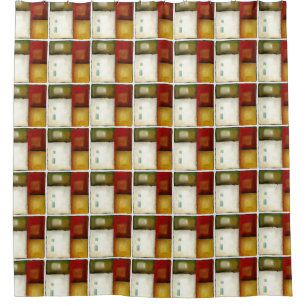 Four Colourful Rectangles by Chariklia Zarris Shower Curtain