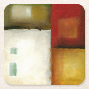 Four Colourful Rectangles by Chariklia Zarris Square Paper Coaster