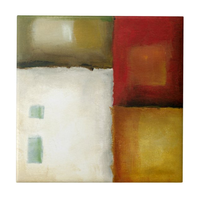 Four Colourful Rectangles by Chariklia Zarris Tile (Front)