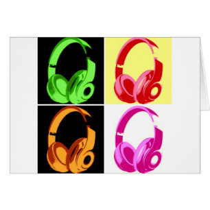 Four Colours Headphone Pop Art Head Phone