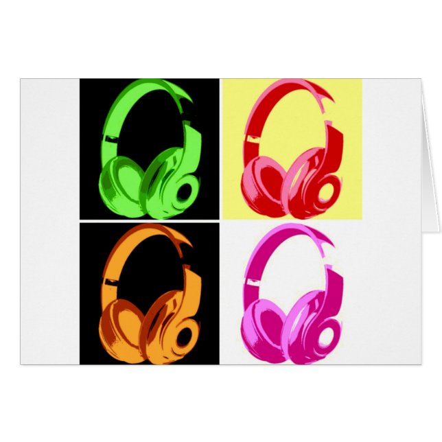 Four Colours Headphone Pop Art Head Phone (Front Horizontal)