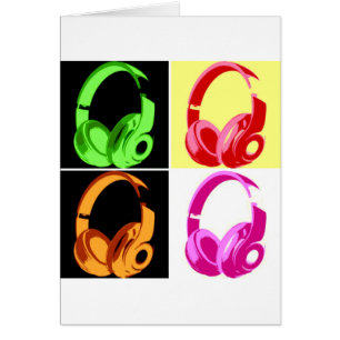 Four Colours Headphone Pop Art Head Phone