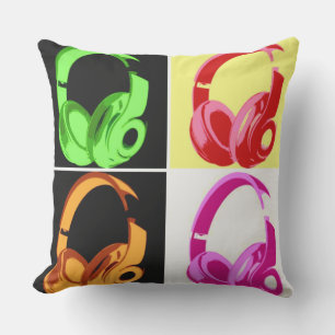 Four Colours Headphone Pop Art Head Phone Cushion