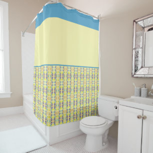 Four Colours on Yellow Shower Curtain