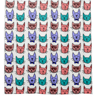 Four Cool Cats Shower Curtain