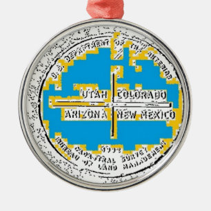 Four Corners Four States Metal Tree Decoration