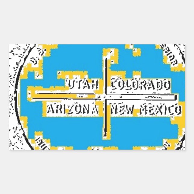 Four Corners Four States Rectangular Sticker (Front)