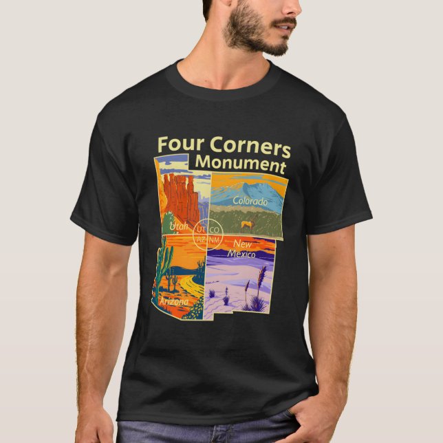 Four Corners Monut With Us National Parks Outdoor T-Shirt (Front)