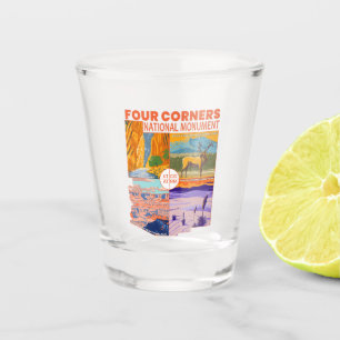 Four Corners National Monument w/ National Parks 2 Shot Glass