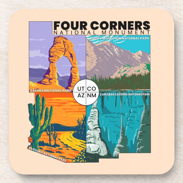 Four Corners National Monument with National Parks Coaster (Front)