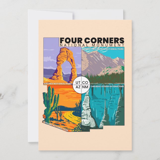 Four Corners National Monument with National Parks Holiday Card (Front)
