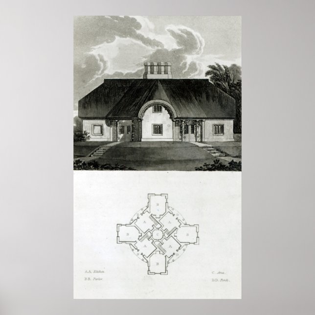 Four Cottages, 1818 Poster (Front)