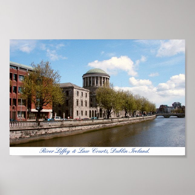 Four Courts & River Liffey, Dublin City  Ireland Poster (Front)