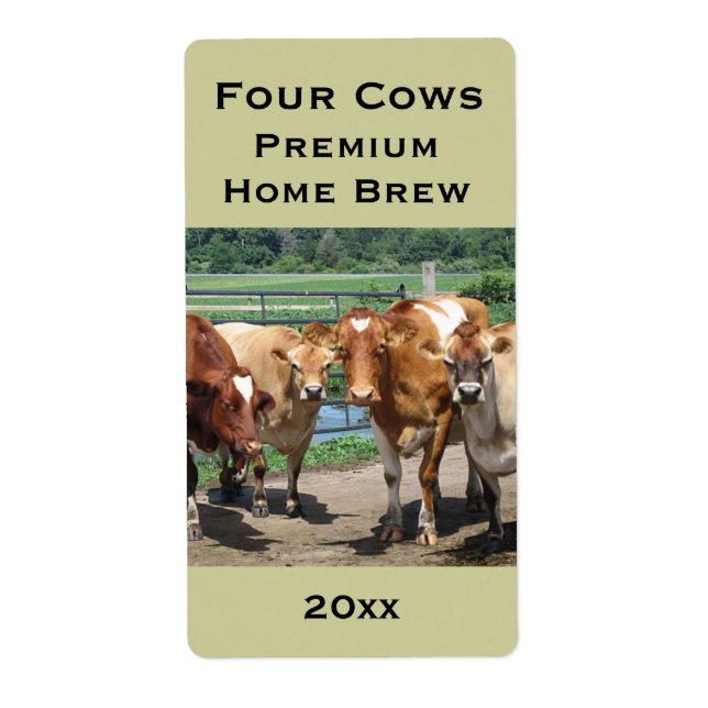 Four Cows Home Brew Label (Front)