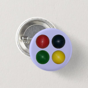 Four Croquet Balls 3 Cm Round Badge