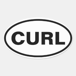 FOUR "CURL" OVAL STICKER