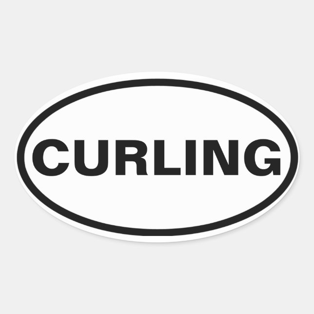 FOUR "CURLING" OVAL STICKER (Front)