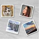 Four Custom Family Photo Template Personalised Coaster Set<br><div class="desc">Upload four photos, and easily create your personalised coaster set. Click CUSTOMIZE FURTHER to edit the background colour. You can TRANSFER this DESIGN on other Zazzle products and adjust it to fit most of the Zazzle items. Standard Studio designs are made in high-resolution vector graphics for a professional print. Thank...</div>