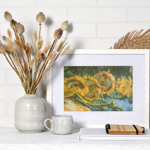 Four Cut Sunflowers by Vincent van Gogh, Fine Art Poster