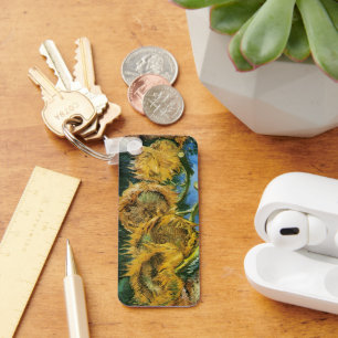Four Cut Sunflowers by Vincent van Gogh Key Ring