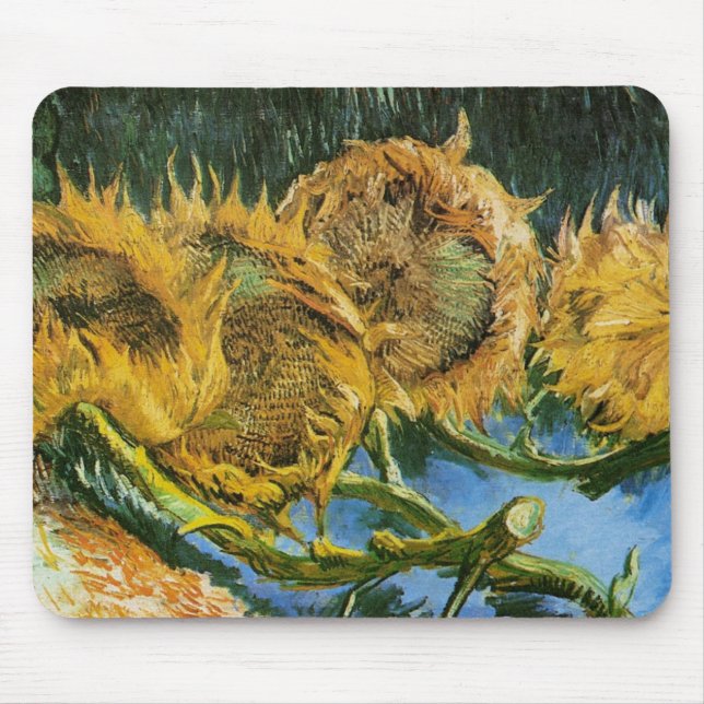 Four Cut Sunflowers by Vincent van Gogh Mouse Mat (Front)
