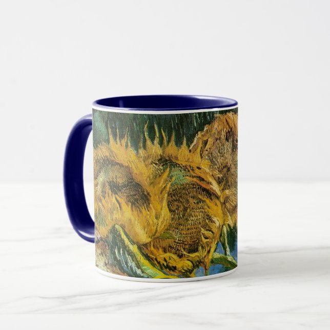 Four Cut Sunflowers by Vincent van Gogh Mug (Front Left)