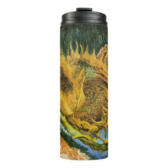 Four Cut Sunflowers by Vincent van Gogh Thermal Tumbler (Front)