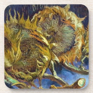 Four Cut Sunflowers Painting Vincent van Gogh Coaster