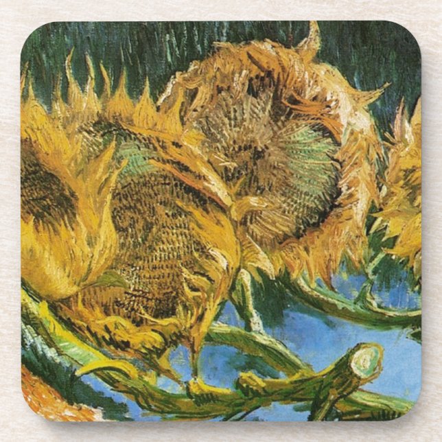 Four Cut Sunflowers, Vincent van Gogh Coaster (Front)