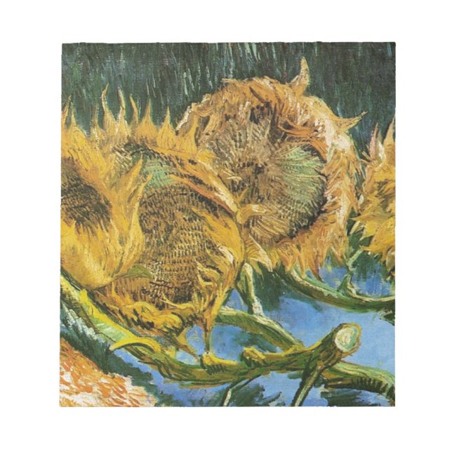 Four Cut Sunflowers, Vincent van Gogh Notepad (Front)