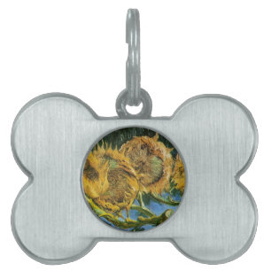 Four Cut Sunflowers, Vincent van Gogh Pet Name Tag