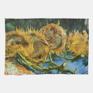 Four Cut Sunflowers, Vincent van Gogh Tea Towel