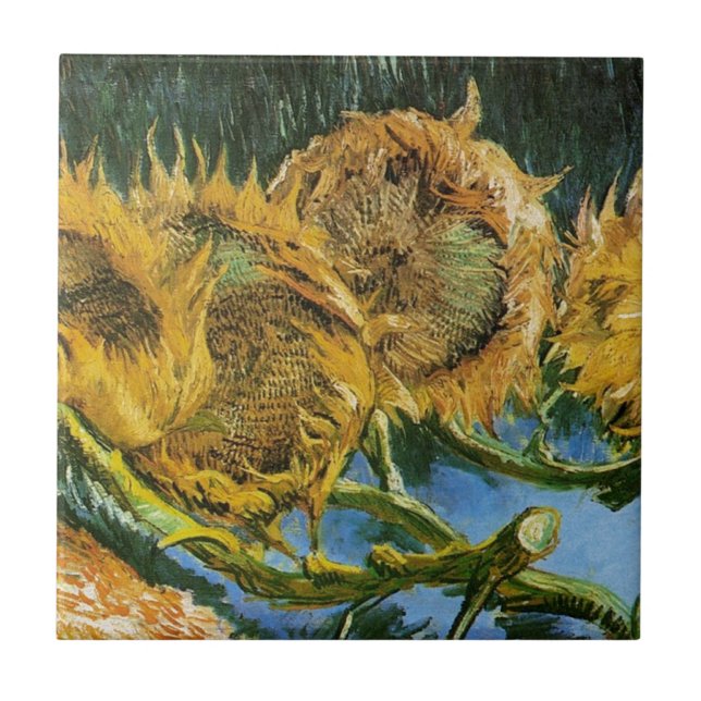 Four Cut Sunflowers, Vincent van Gogh Tile (Front)